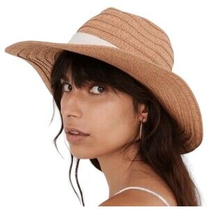 Madewell Packable Braided Straw Hat In Light Stone Sz S/M & M/L New W/O Tag